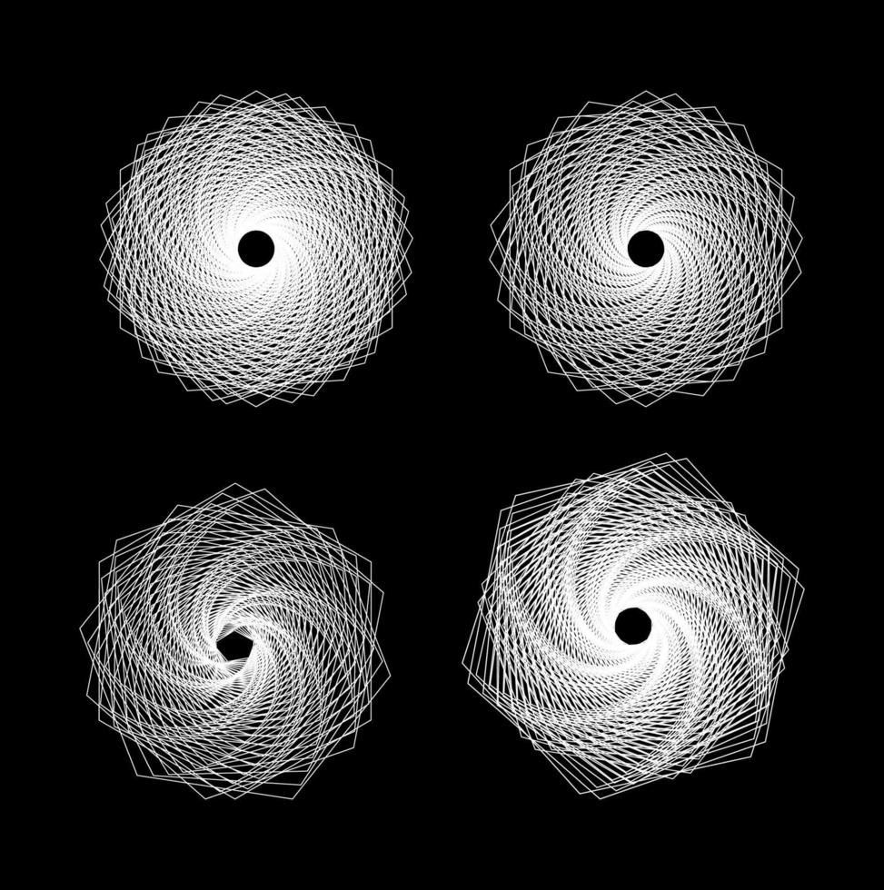 einstellen abstrakt geometrisch kreisförmig Linie mehrere Raum Ring Hintergrund und Hintergrund vektor