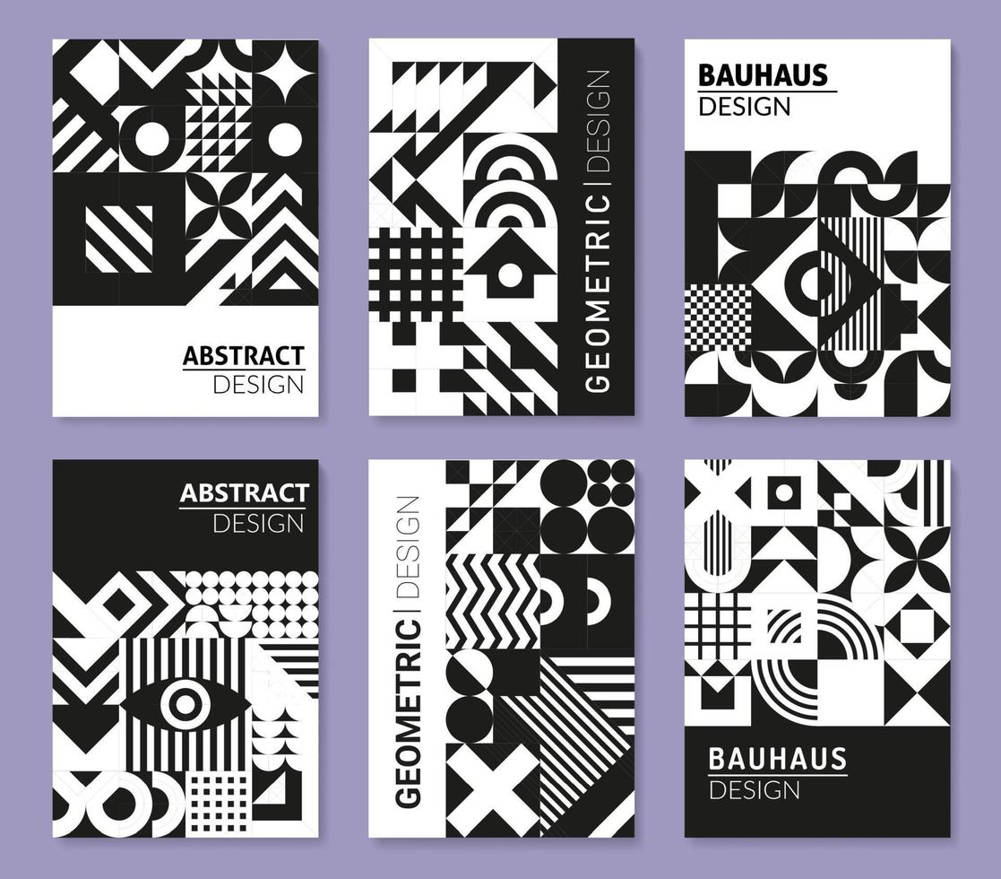 geometrisk svartvit bauhaus abstrakt posters vektor