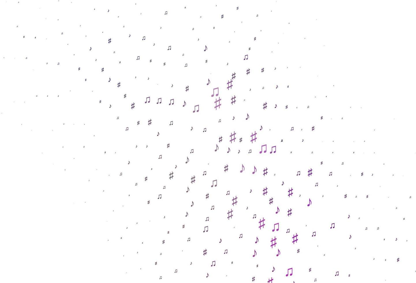 hellviolettes, rosafarbenes Vektormuster mit Musikelementen. vektor