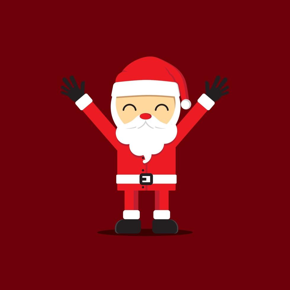 santa claus icon.happy santa claus im flachen design, weihnachtskartenschablone. Vektorillustration. vektor