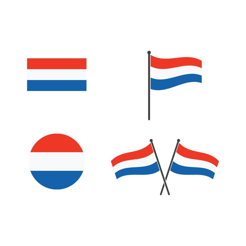 Nederländerna flagga vektor illustration design
