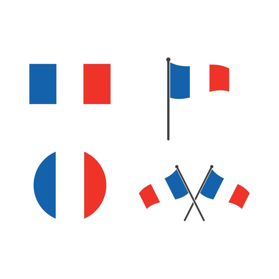 Frankreich Flagge Vektor Illustration Design