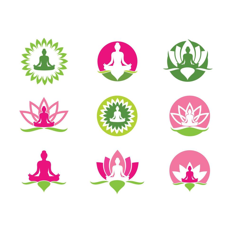 meditation logotyp mall vektor ikon