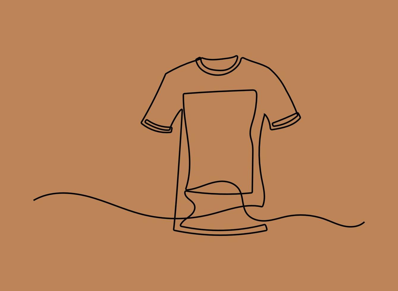 skjorta kläder en linje kontinuerlig enda redigerbar linje konst vektor