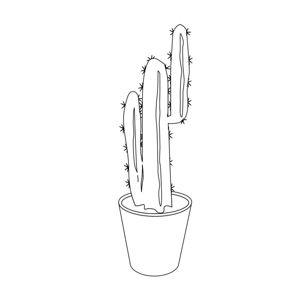 kaktus krukväxt ikon vektor
