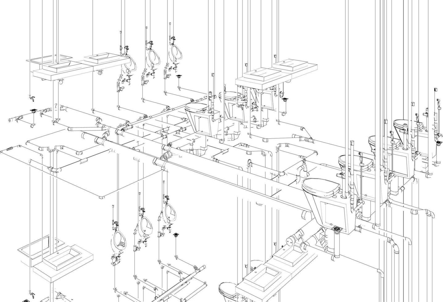 3d illustration av byggnad projekt vektor