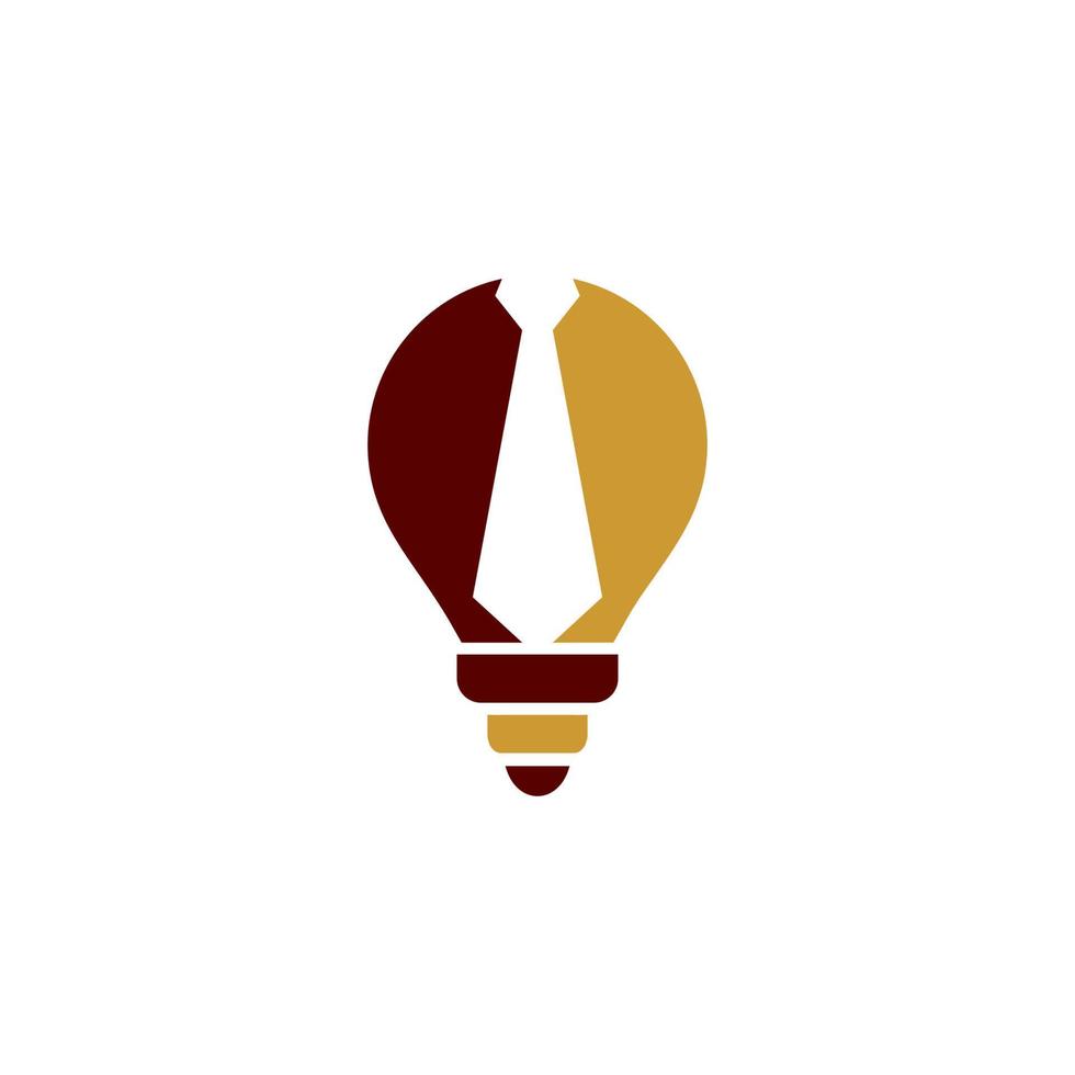 ljus Glödlampa logotyp med en slips i de mitten vektor