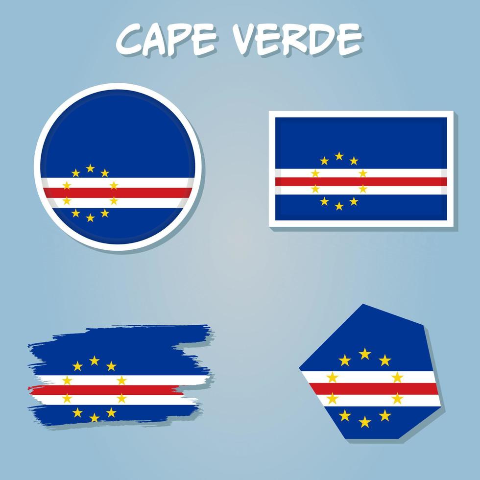 flagga av cape verde, nationell baner och patriotisk symbol. vektor