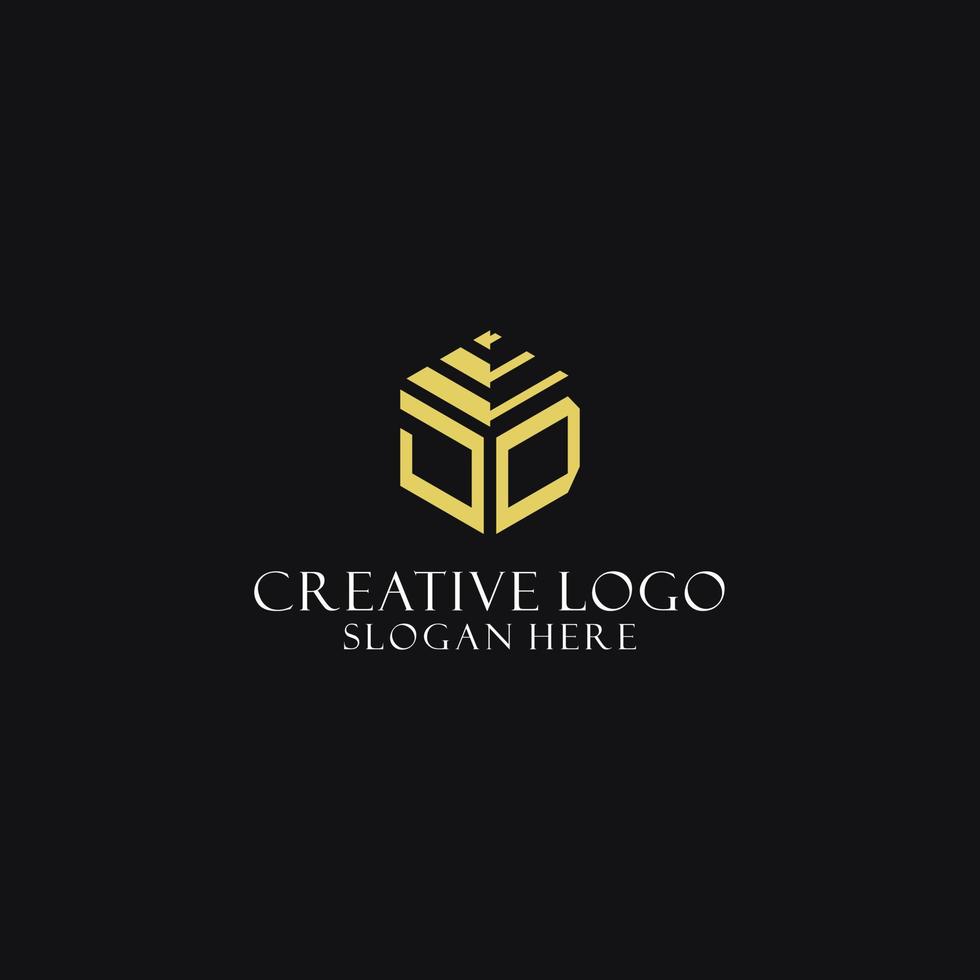 jd första monogram med sexhörning form logotyp, kreativ geometrisk logotyp design begrepp vektor
