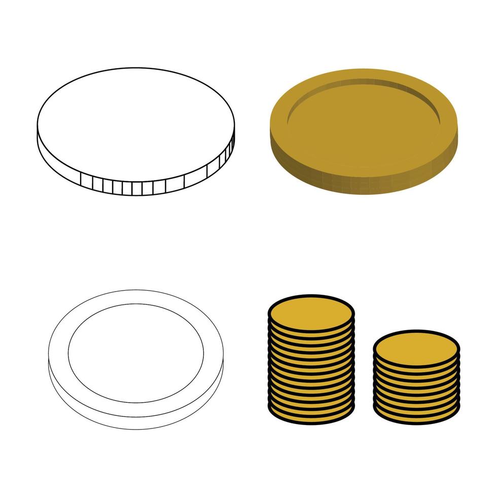 mynt ikon vektor