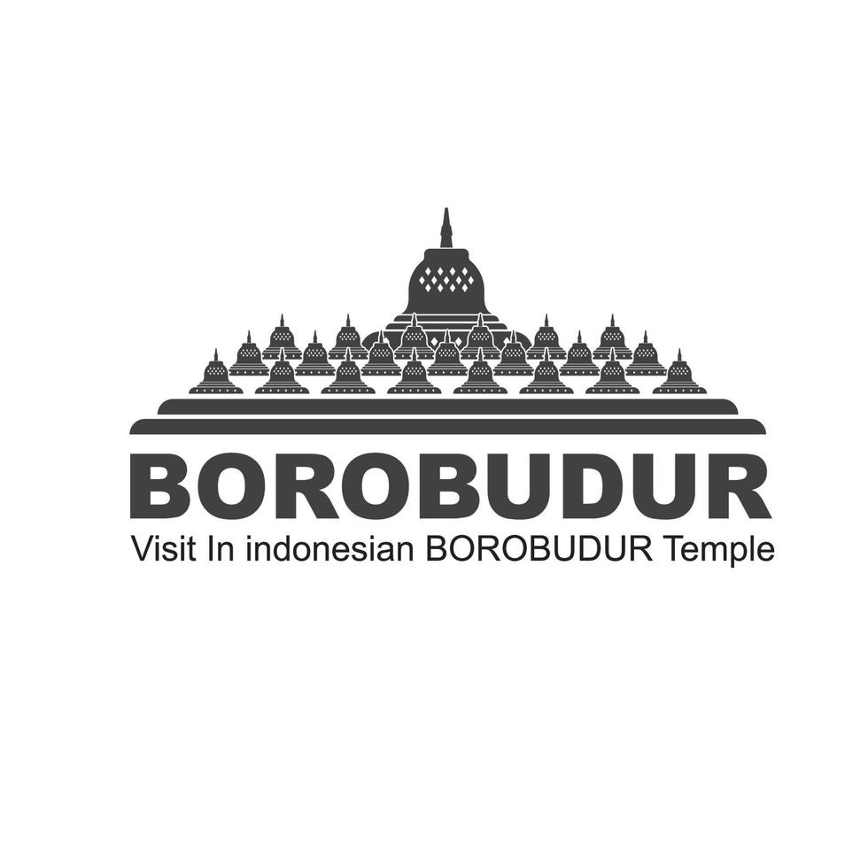 borobudur är indonesiska tempel ett av de ord mirakel vektor illustration
