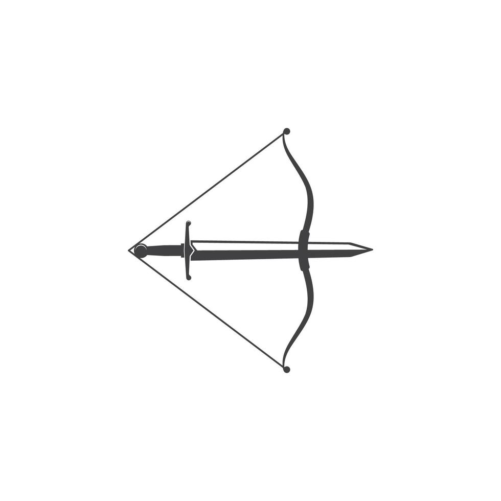 Pfeil Bogenschießen Schwert Symbol Vektor Illustration Logo Vorlage