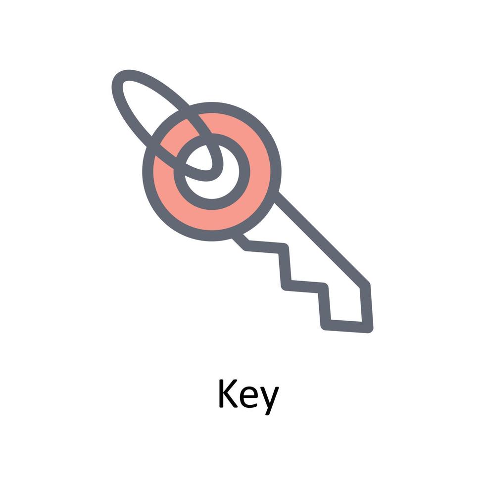 Schlüssel Vektor füllen Gliederung Symbole. einfach Lager Illustration Lager