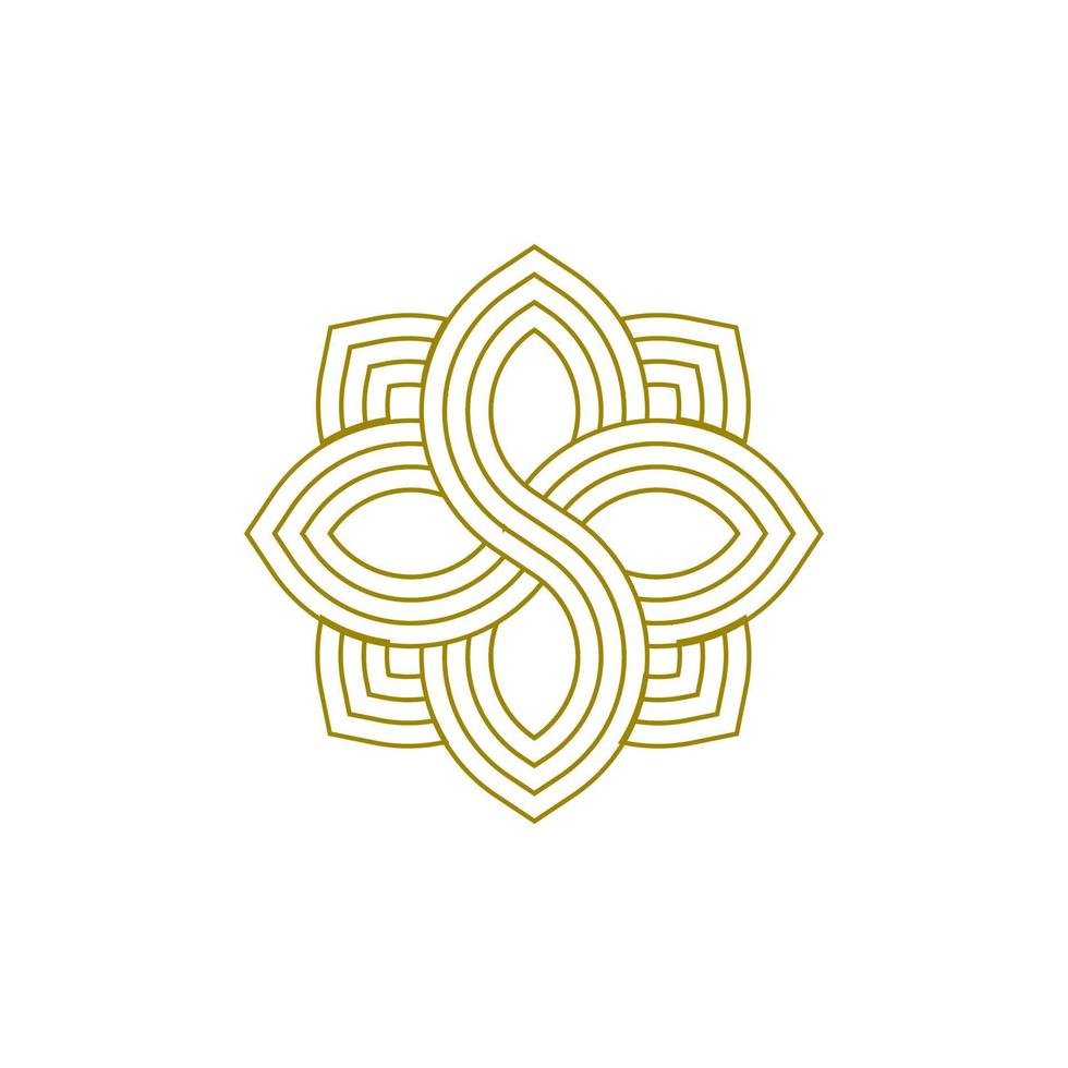 Blume Monogramm Weiß Hintergrund Logo Vorlage, Design vektor