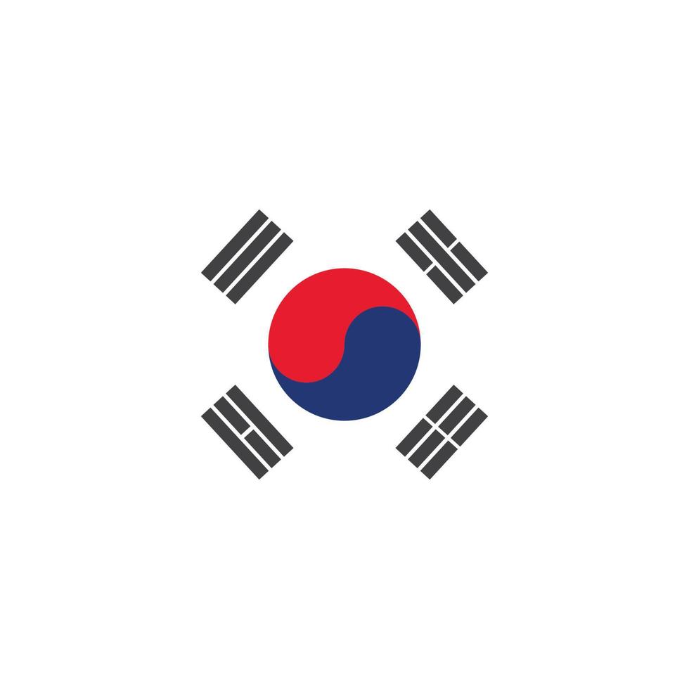 Koreanisch Flagge Vektor Illustration Design