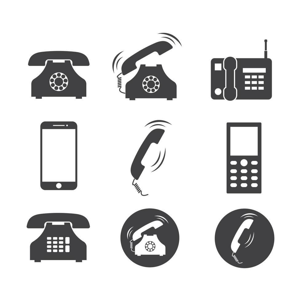 Telefon Symbol einstellen Vektor Illustration Design