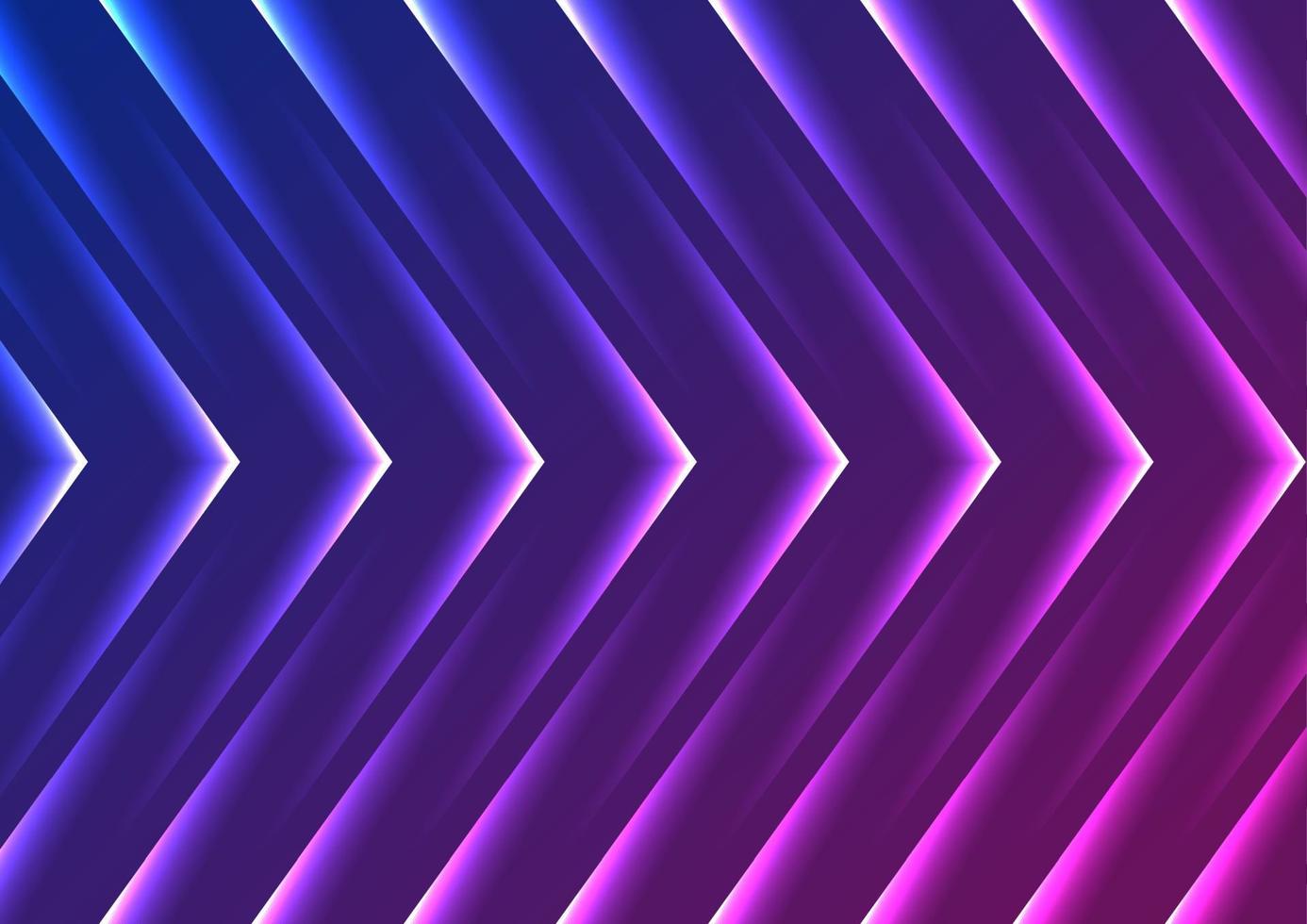 Blau lila abstrakt Neon- Pfeile Technik Hintergrund vektor