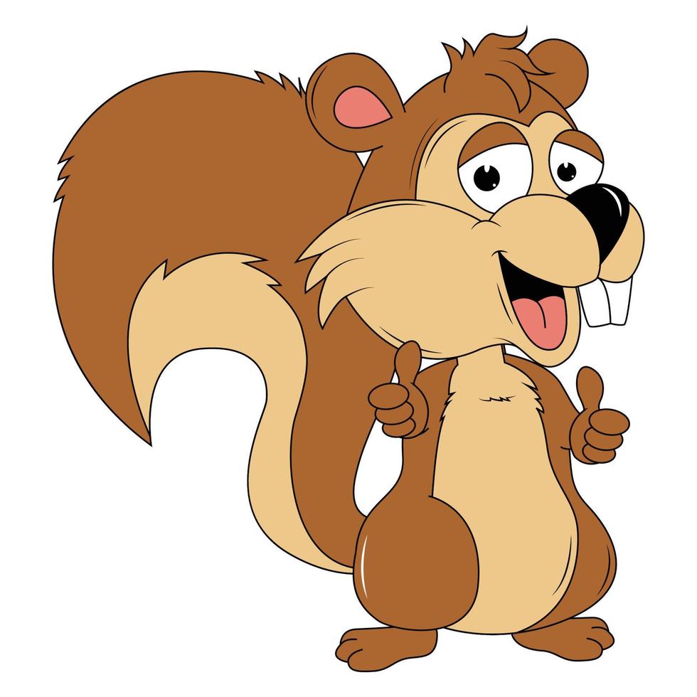 süß Eichhörnchen Tier Karikatur Illustration Grafik vektor