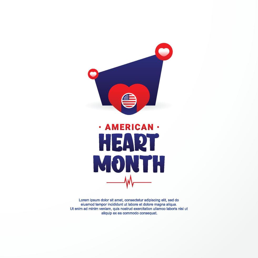 amerikanisch Herz Monat Februar Veranstaltung Hintergrund vektor