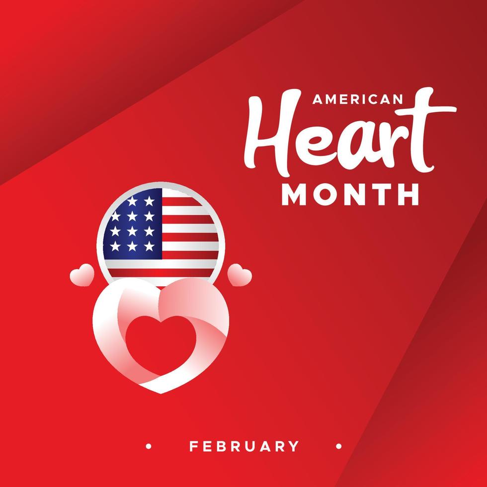 amerikan hjärta månad februari händelse bakgrund vektor