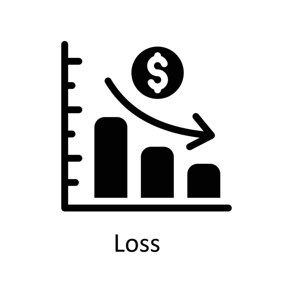 förlust vektor fast ikoner. enkel stock illustration stock