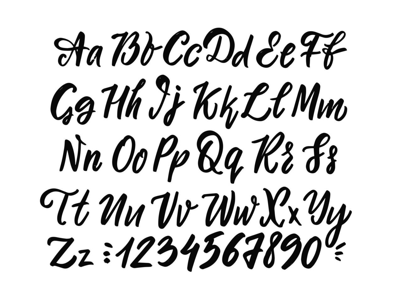 Alphabet Kalligraphie Design Elemente Satz. Text Zeichen Jahrgang Stil. vektor