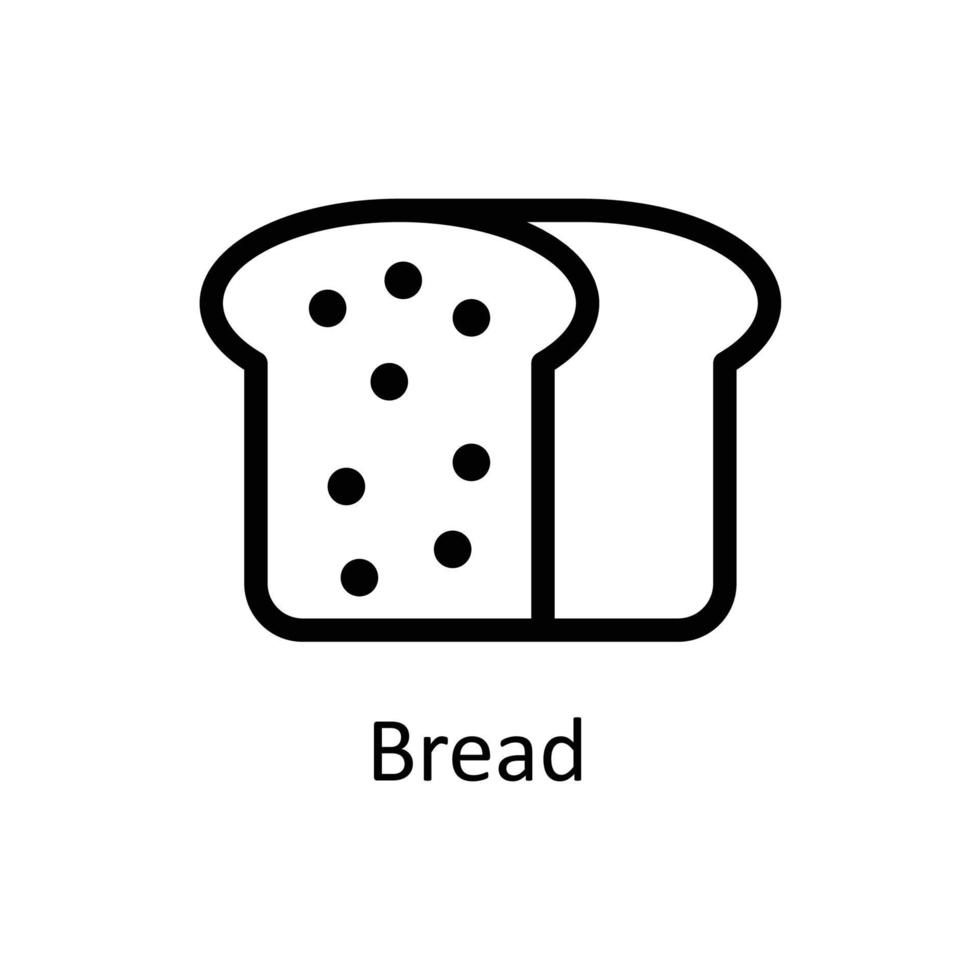 Brot Vektor Gliederung Symbole. einfach Lager Illustration Lager