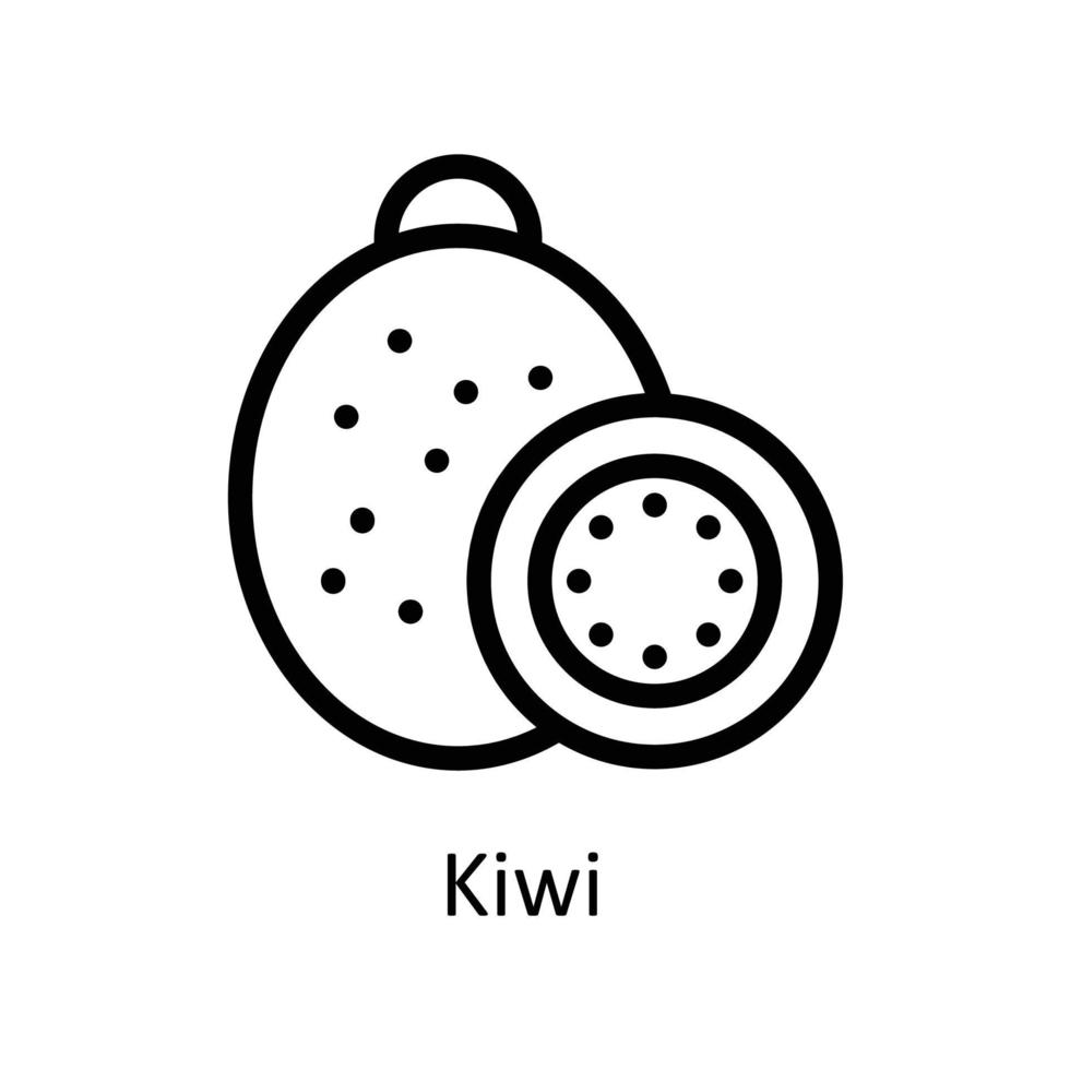 Kiwi Vektor Gliederung Symbole. einfach Lager Illustration Lager