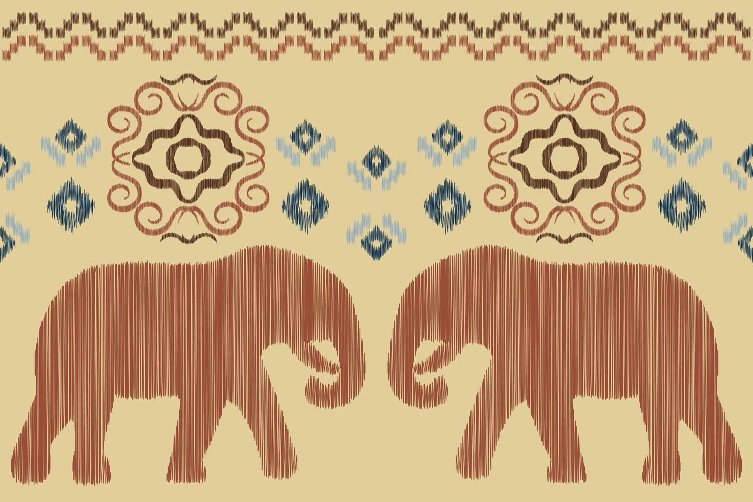 etnisk ikat tyg mönster geometrisk stil.afrikansk ikat broderi etnisk orientalisk mönster vit brun grädde bakgrund. abstrakt, vektor, illustration.för textur, kläder, inslagning, dekoration, matta. vektor