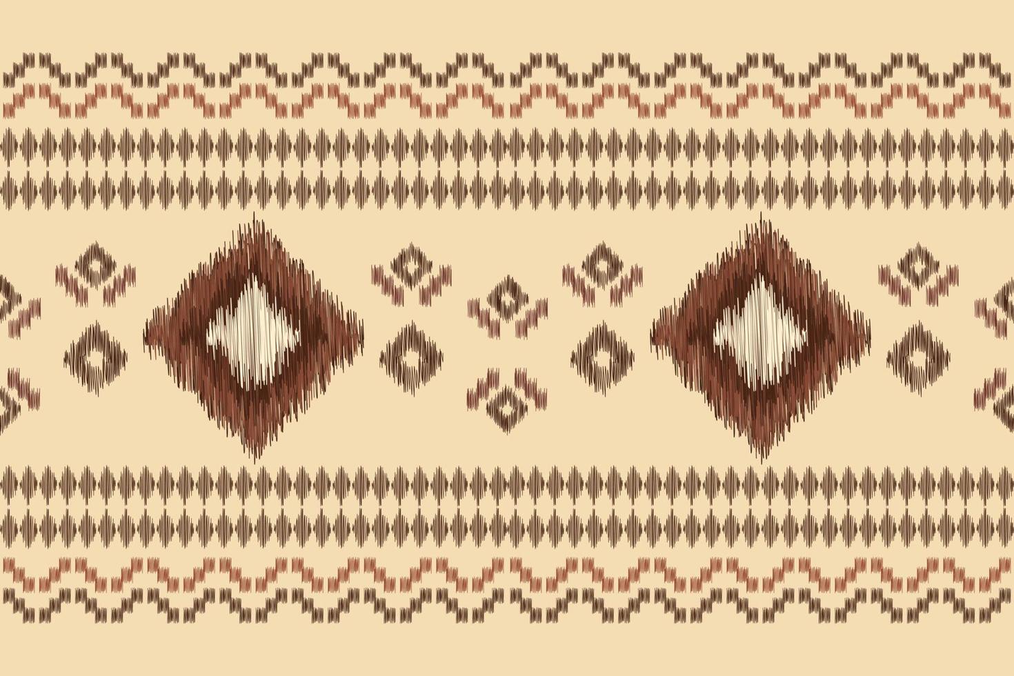 ethnisch Ikat Stoff Muster geometrisch Stil.afrikanisch Ikat Stickerei ethnisch orientalisch Muster braun Sahne Hintergrund. abstrakt,vektor,illustration.für Textur, Kleidung, Verpackung, Dekoration, Teppich. vektor