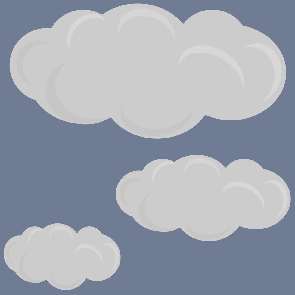 Karikatur Wolken isoliert im Blau Himmel Vektor Sammlung. Weiß Wolke Illustration.
