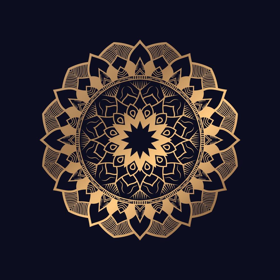 elegant gyllene mandala bakgrund design vektor