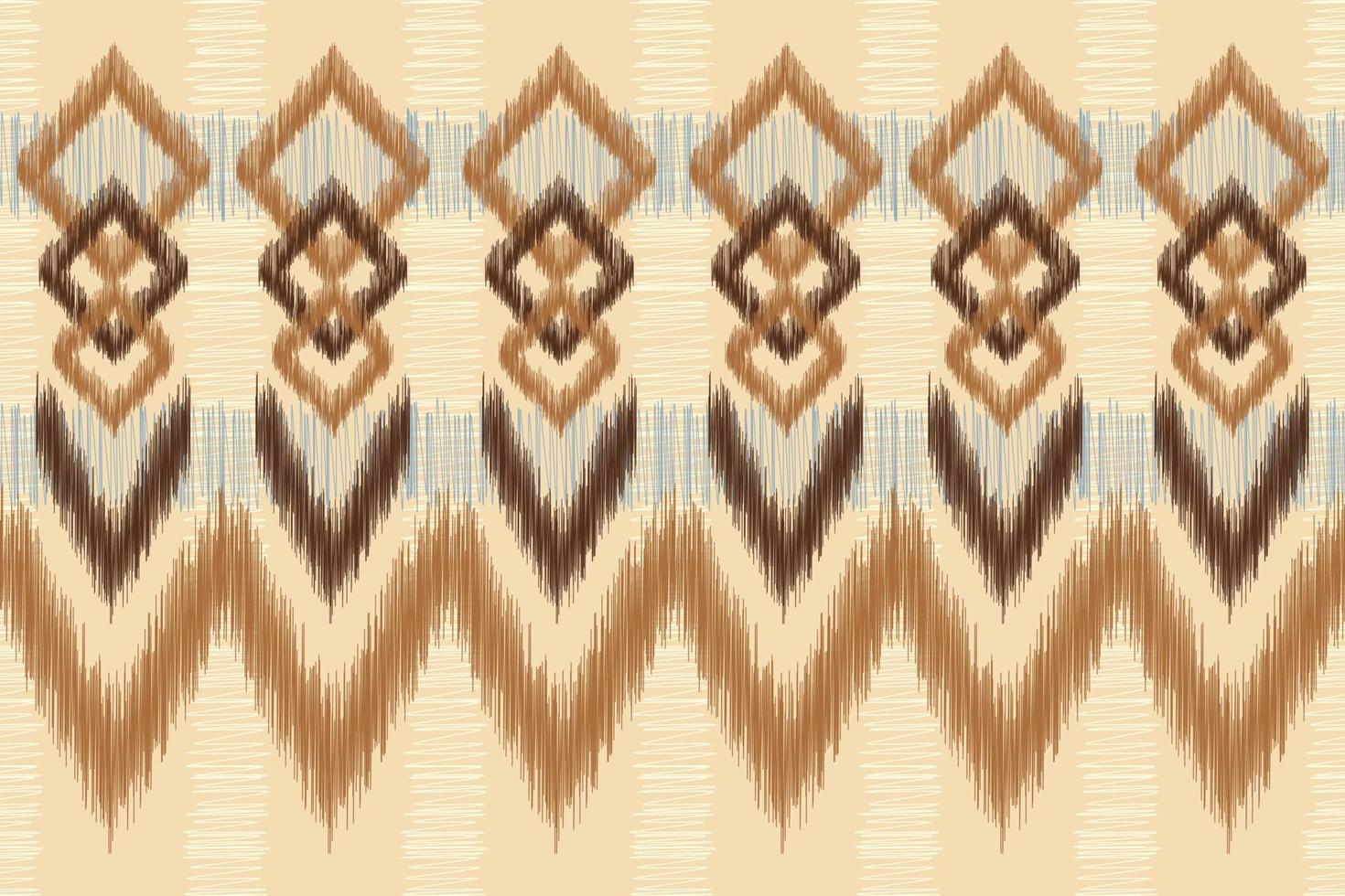 ethnisch Ikat Stoff Muster geometrisch Stil.afrikanisch Ikat Stickerei ethnisch orientalisch Muster braun Sahne Hintergrund. abstrakt,vektor,illustration.für Textur, Kleidung, Verpackung, Dekoration, Teppich. vektor