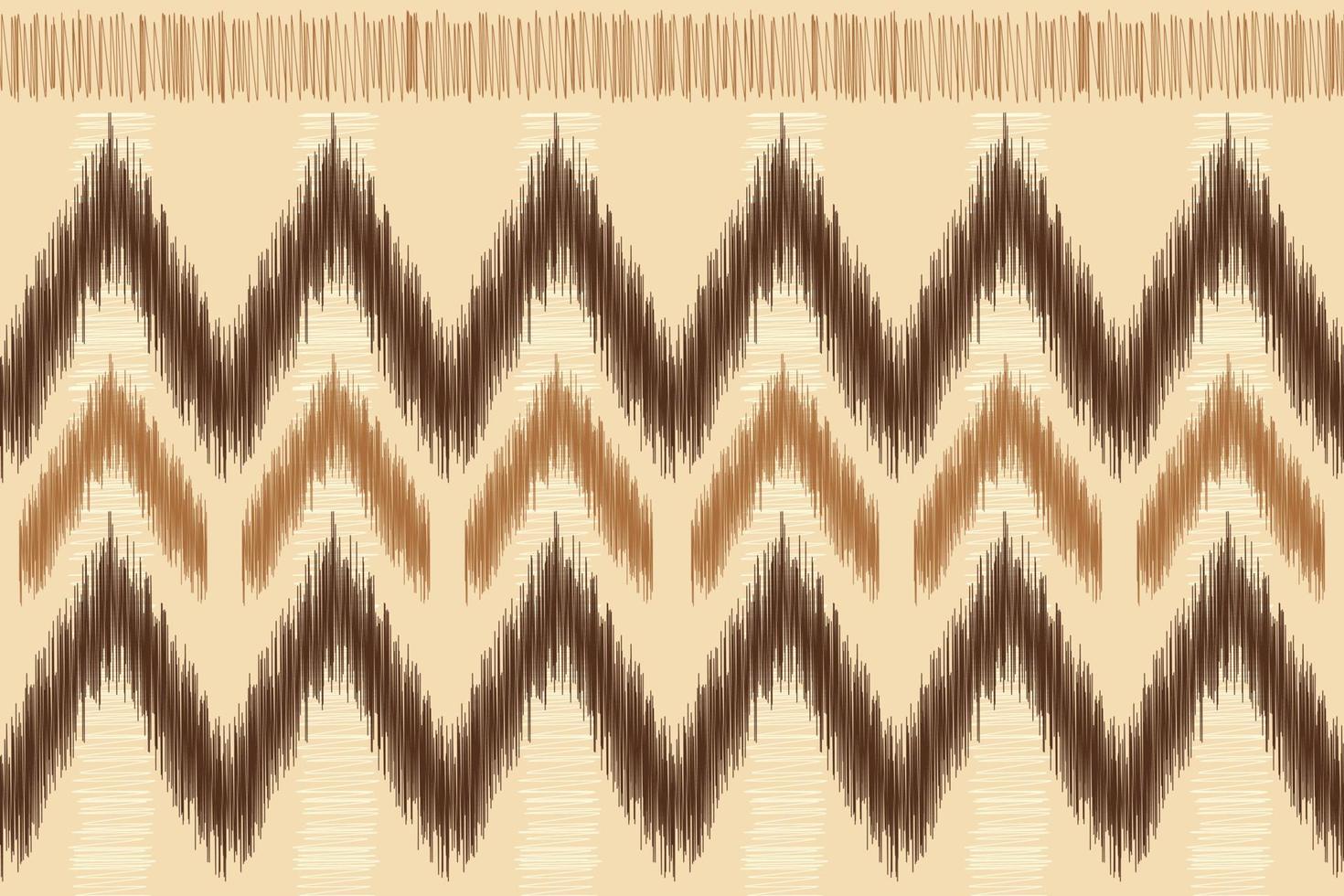 ethnisch Ikat Stoff Muster geometrisch Stil.afrikanisch Ikat Stickerei ethnisch orientalisch Muster braun Sahne Hintergrund. abstrakt,vektor,illustration.für Textur, Kleidung, Verpackung, Dekoration, Teppich. vektor