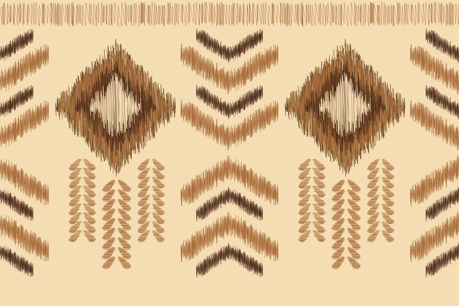 etnisk ikat tyg mönster geometrisk stil.afrikansk ikat broderi etnisk orientalisk mönster brun grädde bakgrund. abstrakt, vektor, illustration.för textur, kläder, inslagning, dekoration, matta. vektor