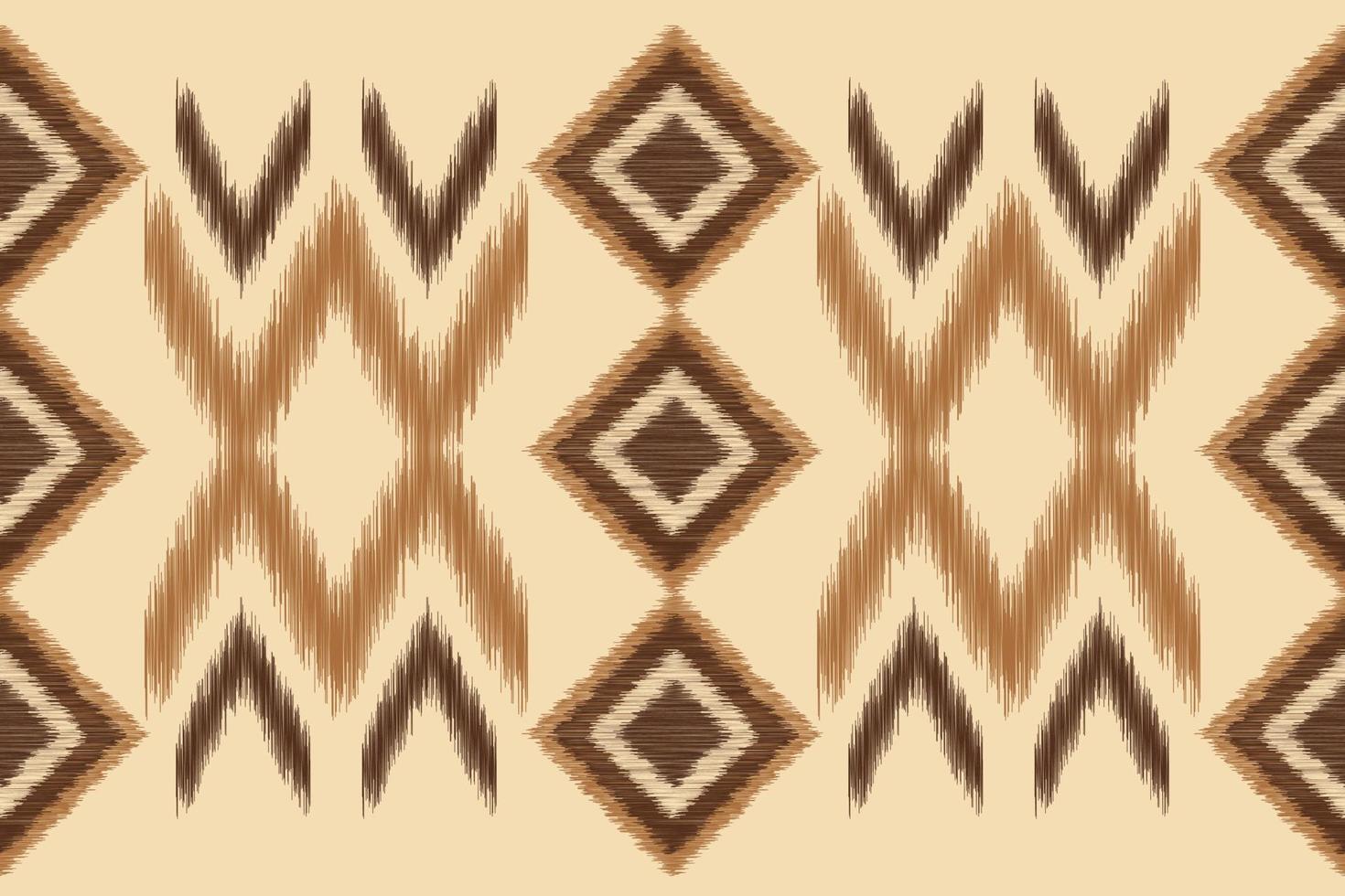 etnisk ikat tyg mönster geometrisk stil.afrikansk ikat broderi etnisk orientalisk mönster brun grädde bakgrund. abstrakt, vektor, illustration.för textur, kläder, inslagning, dekoration, matta. vektor