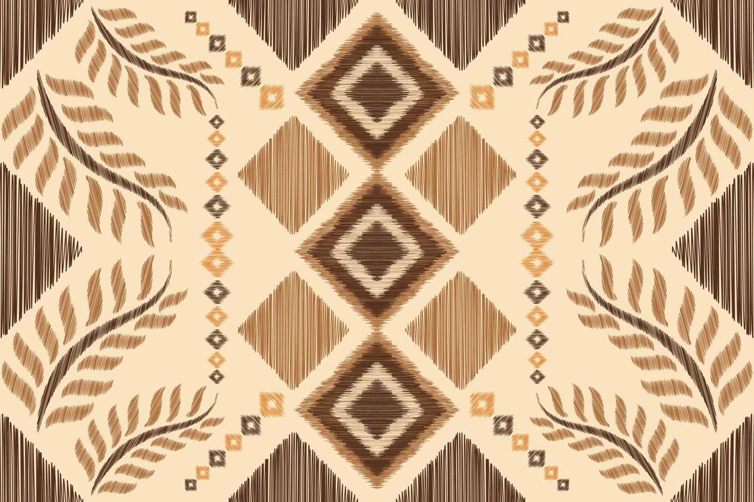 ethnisch Ikat Stoff Muster geometrisch Stil.afrikanisch Ikat Stickerei ethnisch orientalisch Muster braun Sahne Hintergrund. abstrakt,vektor,illustration.für Textur, Kleidung, Verpackung, Dekoration, Teppich. vektor