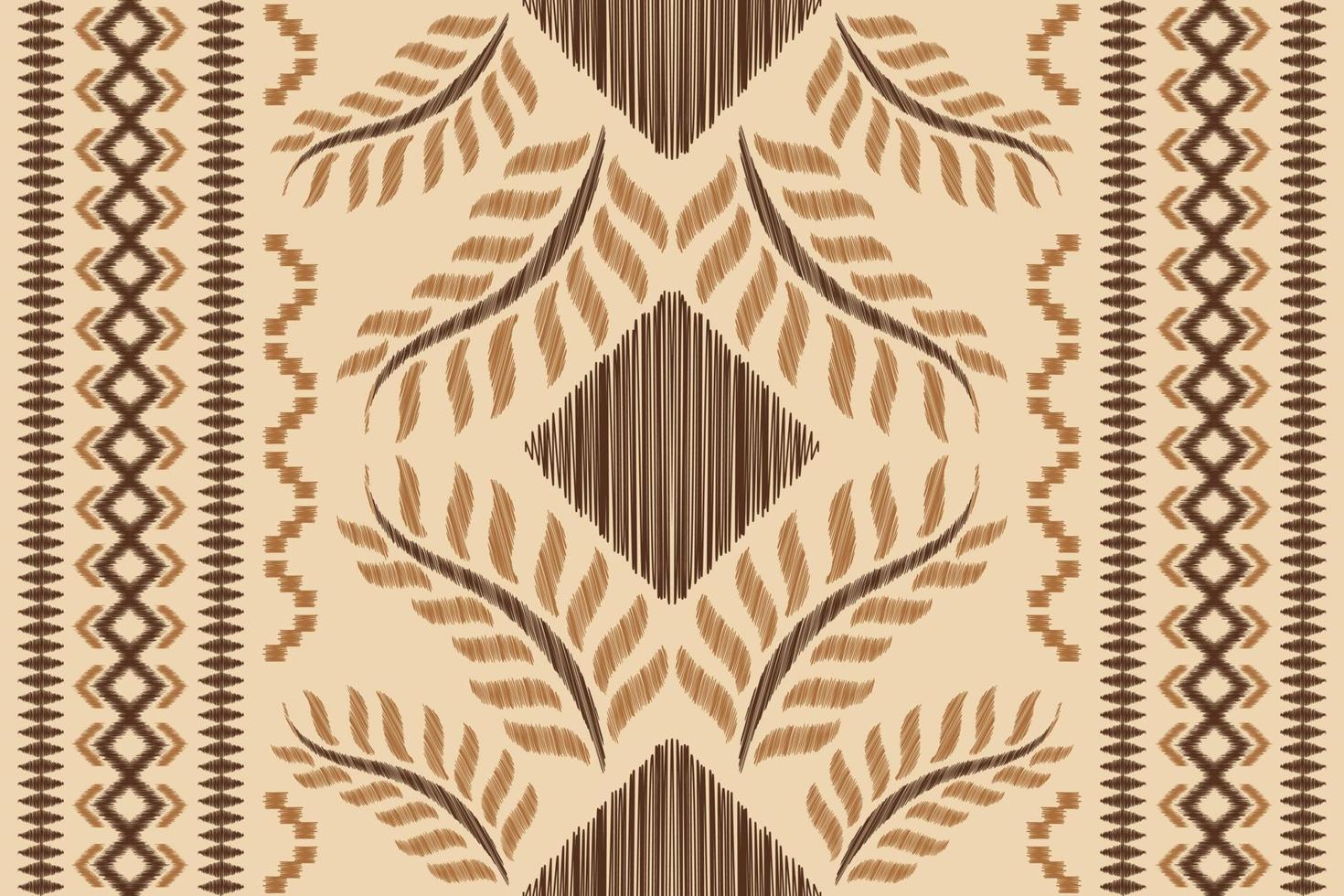 ethnisch Ikat Stoff Muster geometrisch Stil.afrikanisch Ikat Stickerei ethnisch orientalisch Muster braun Sahne Hintergrund. abstrakt,vektor,illustration.für Textur, Kleidung, Verpackung, Dekoration, Teppich. vektor