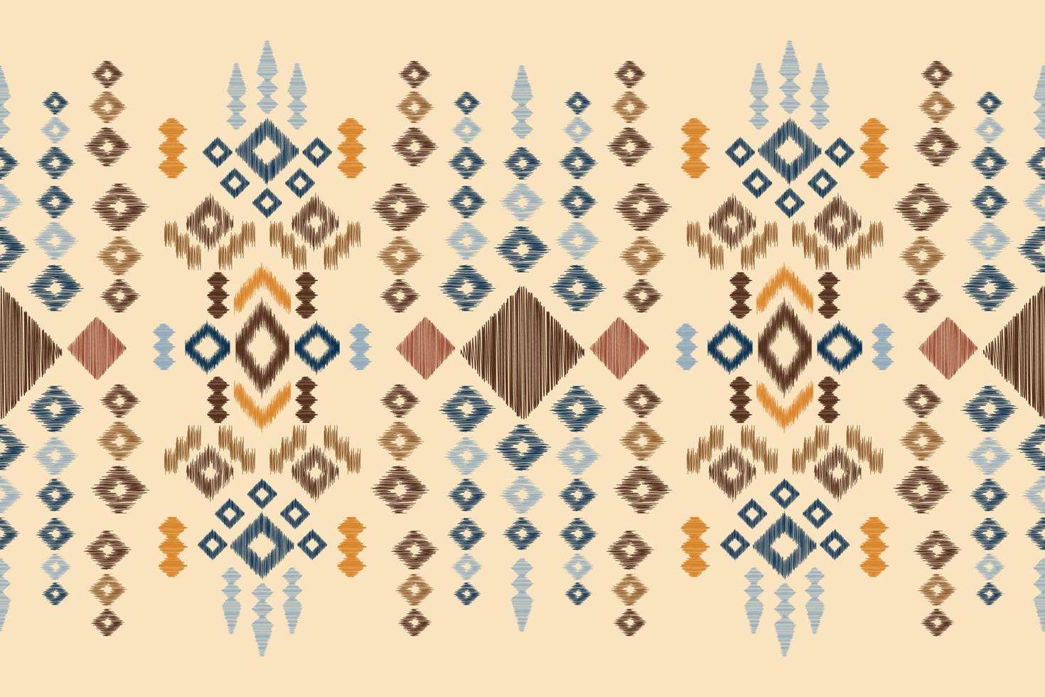 etnisk ikat tyg mönster geometrisk stil.afrikansk ikat broderi etnisk orientalisk mönster brun grädde bakgrund. abstrakt, vektor, illustration.för textur, kläder, inslagning, dekoration, matta. vektor