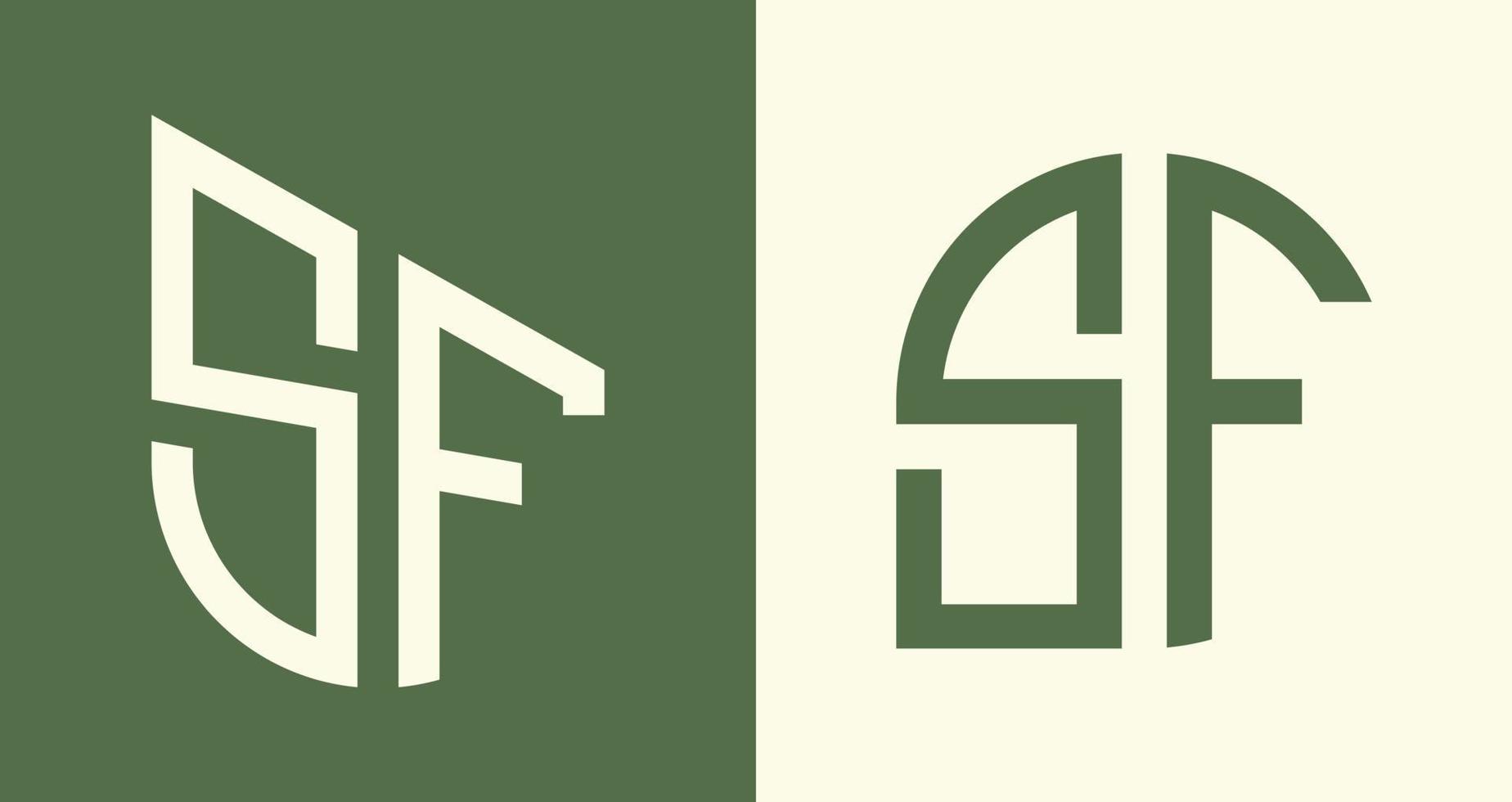 kreative einfache anfangsbuchstaben sf logo designs paket. vektor
