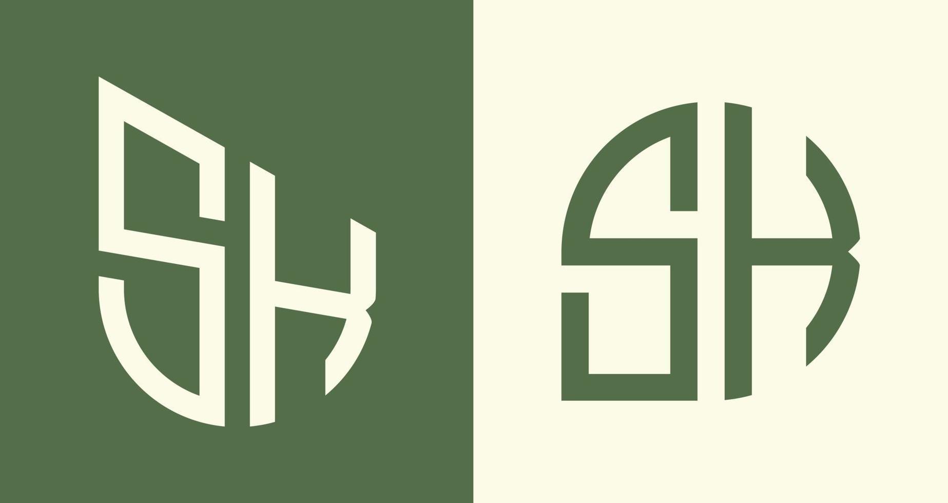 kreative einfache anfangsbuchstaben sk-logo-designs paket. vektor