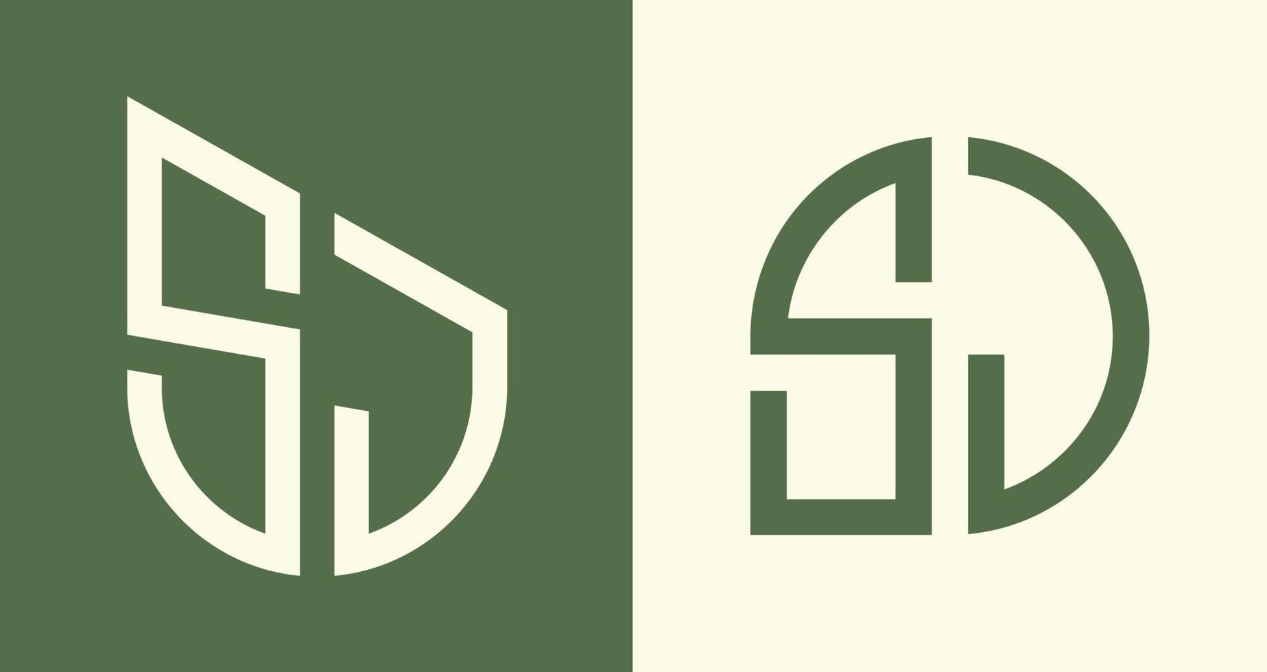 kreative einfache anfangsbuchstaben sj logo designs Bundle. vektor