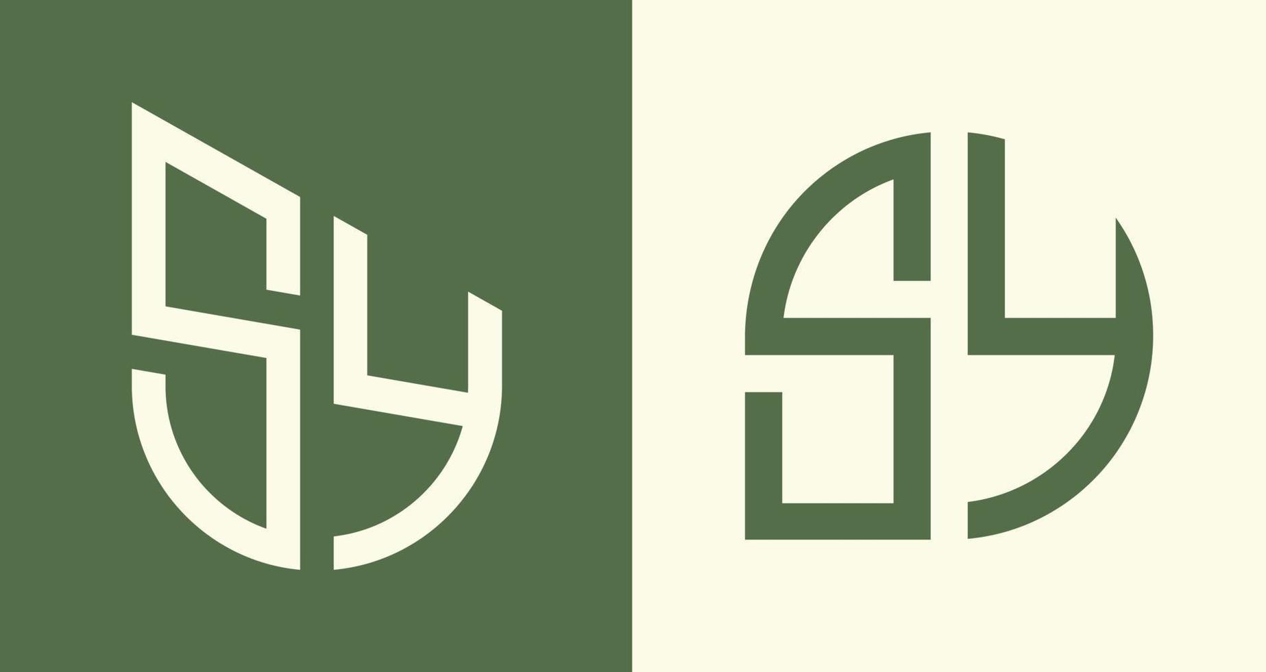 kreativ enkel första brev sy logotyp mönster bunt. vektor