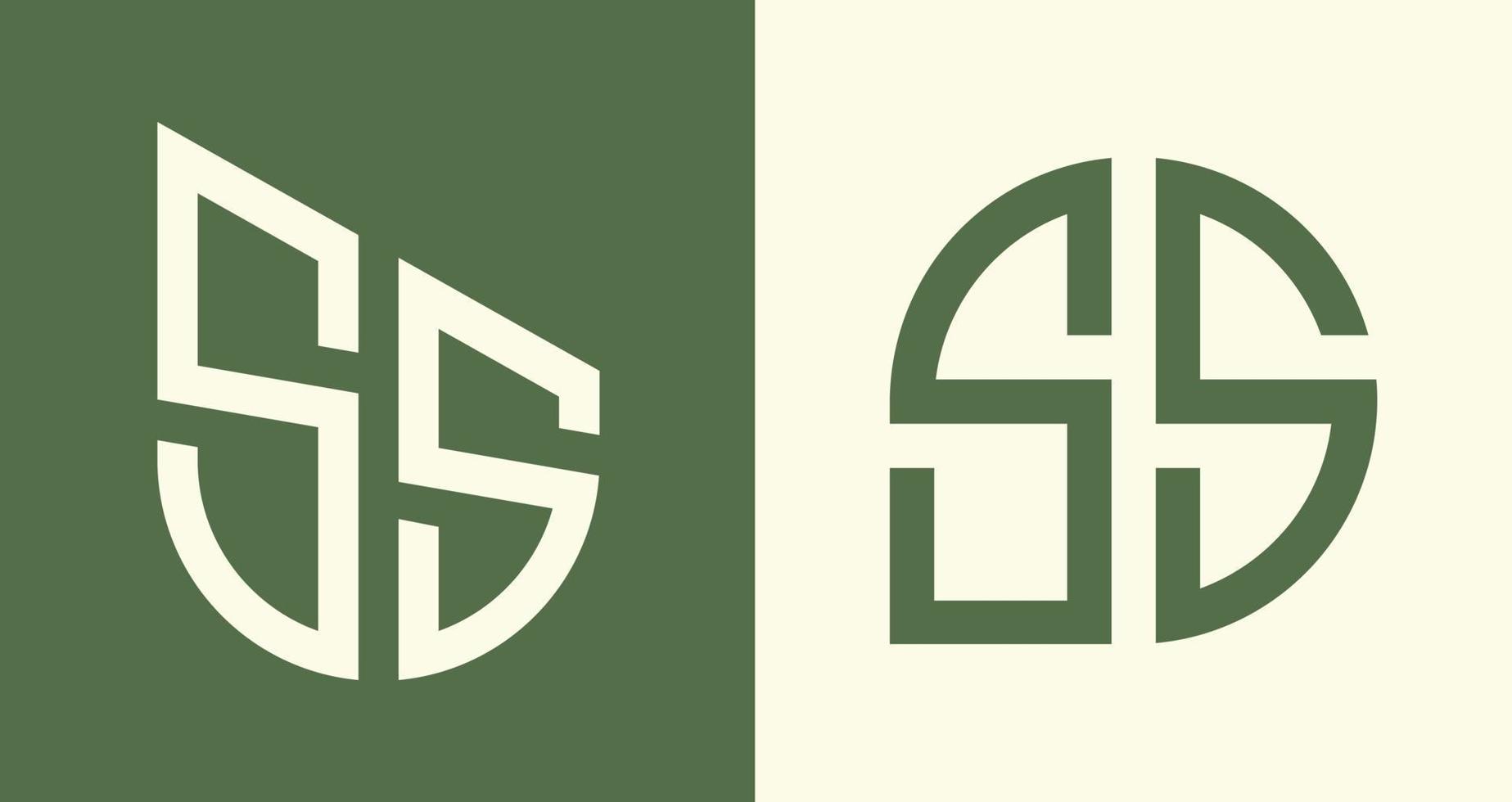 kreativ enkel första brev ss logotyp mönster bunt. vektor