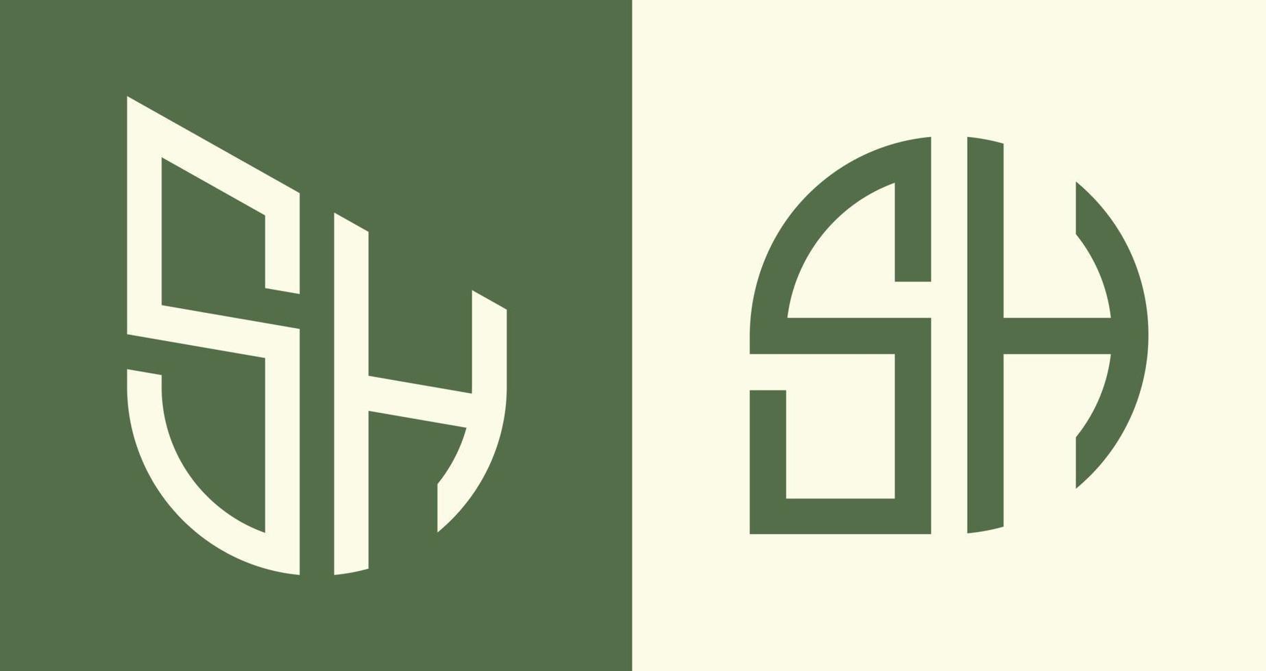 kreativ enkel första brev sh logotyp mönster bunt. vektor