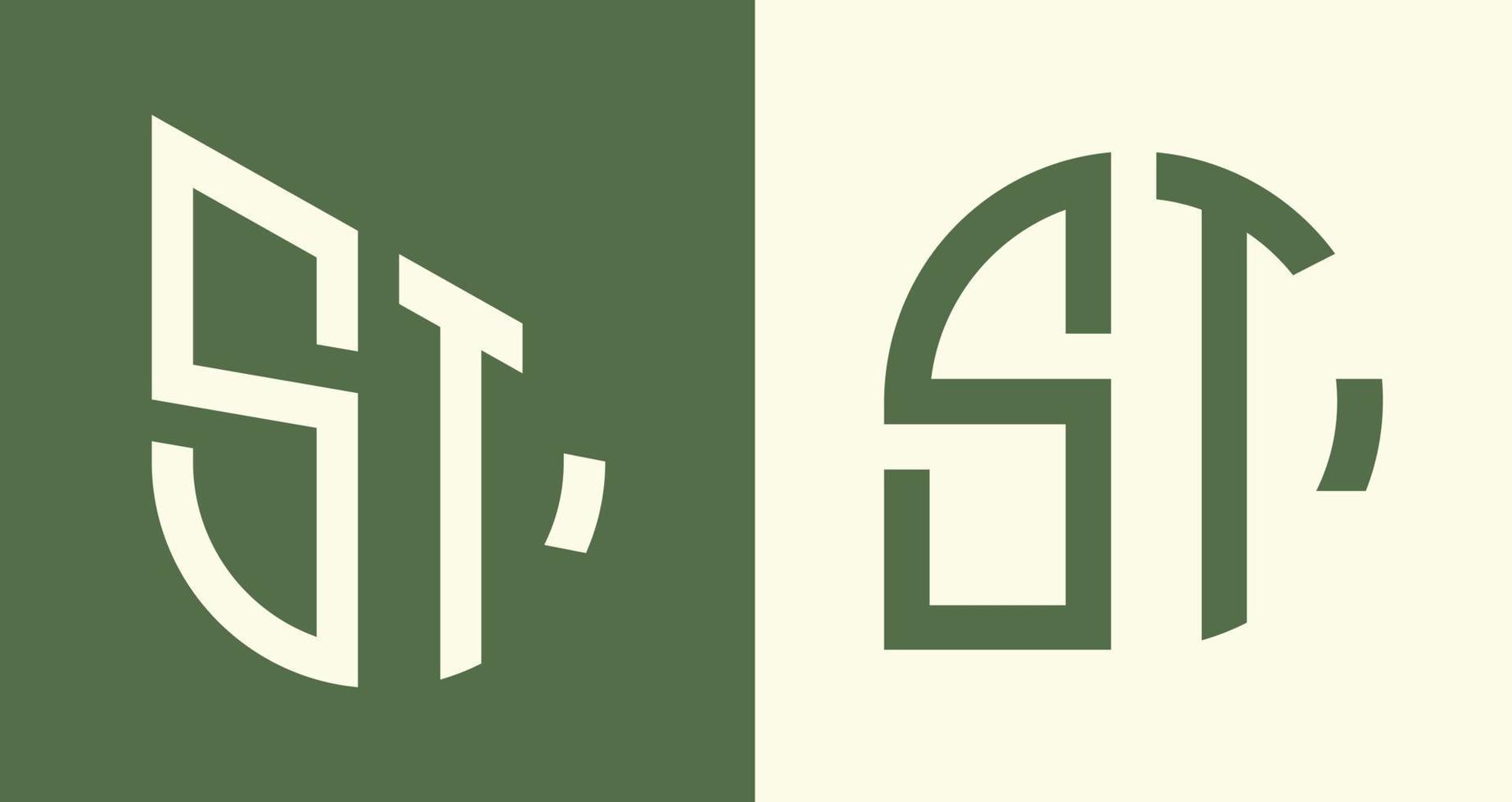 kreativ enkel första brev st logotyp mönster bunt. vektor