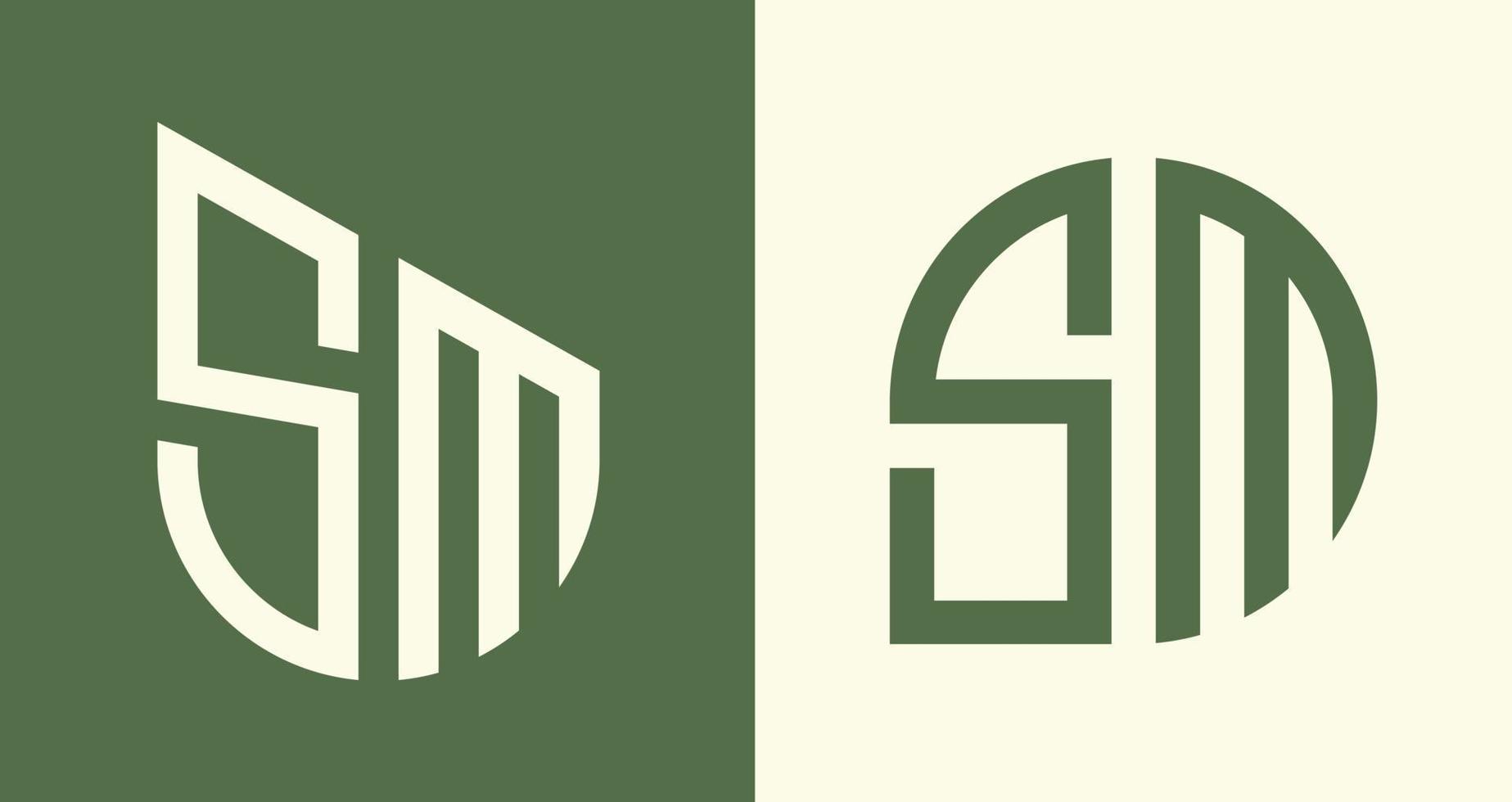 kreativ enkel första brev sm logotyp mönster bunt. vektor