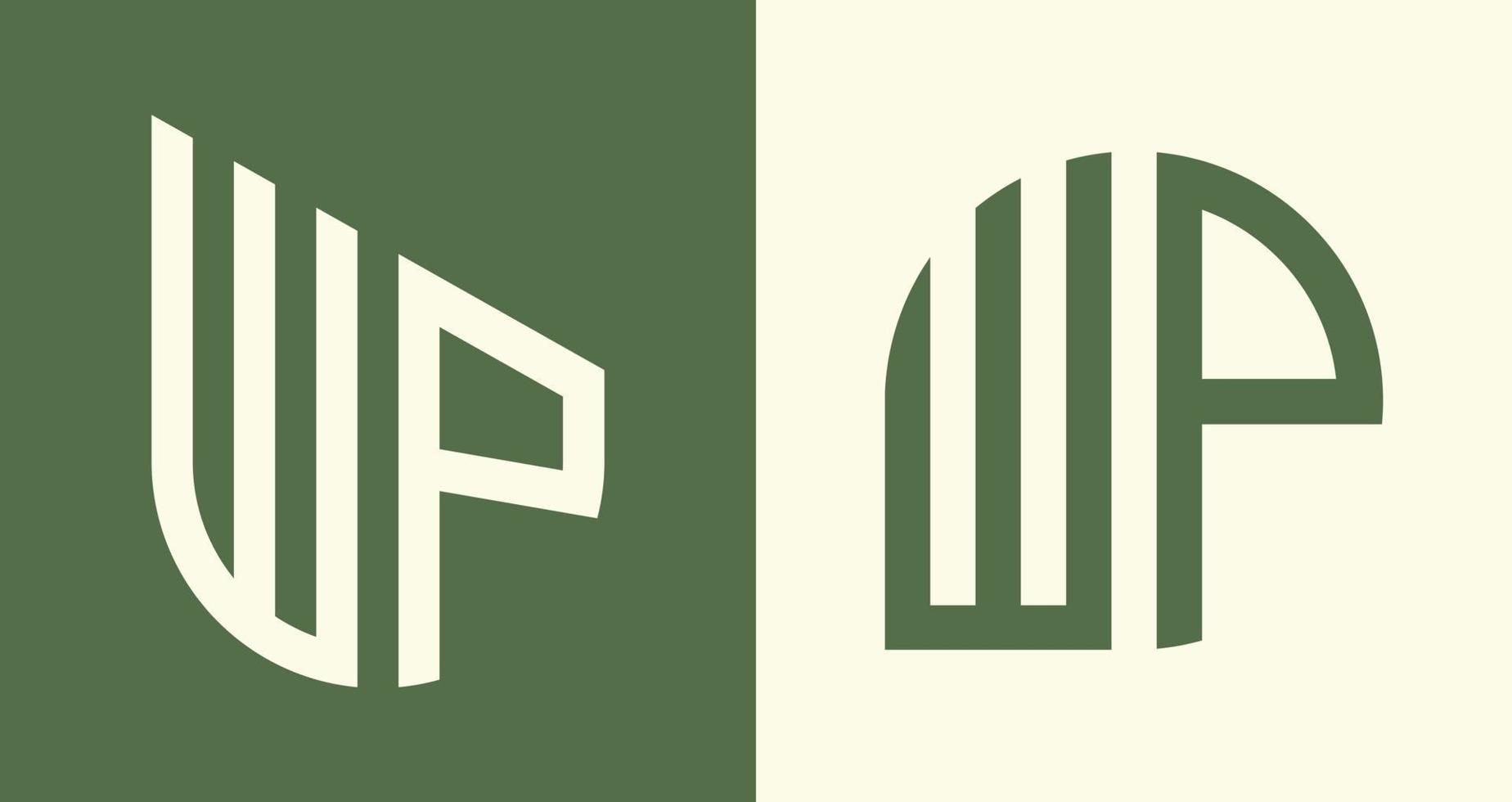 kreativ enkel första brev wp logotyp mönster bunt. vektor