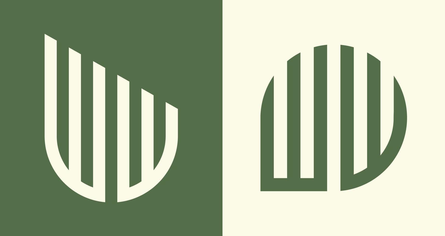 kreativ enkel första brev ww logotyp mönster bunt. vektor