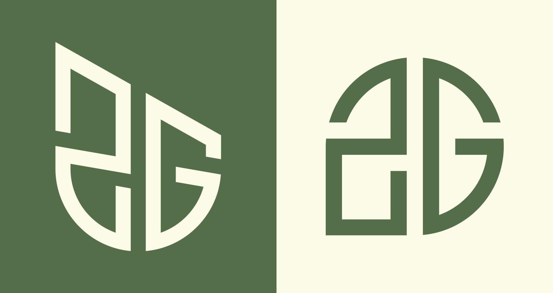 kreativ einfach Initiale Briefe zg Logo Designs bündeln. vektor
